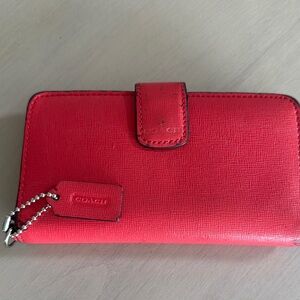 Coach Vibrant Red Leather Wallet